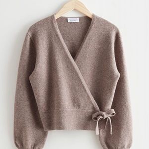 SOLD - &otherstories Knitted Wrap Sweater Cardigan